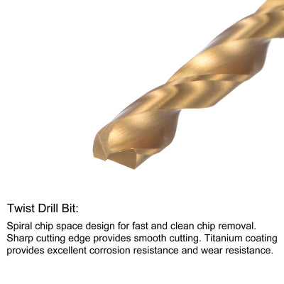 Harfington 15/64-28 UN Straight Flute Tap 5.0mm Twist Drill Bit Set Titanium Plated Tool