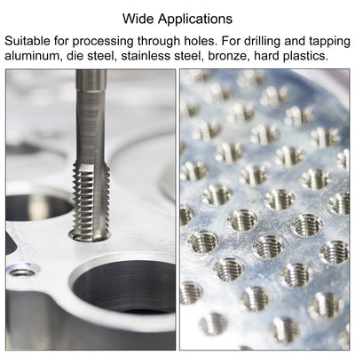 Harfington 15/64-28 UN Straight Flute Tap 5.0mm Twist Drill Bit Set Titanium Plated Tool