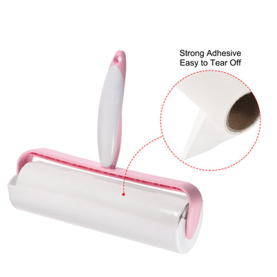 Harfington 190mm Sticky Lint Roller Manual Dust Hair Remover Pink