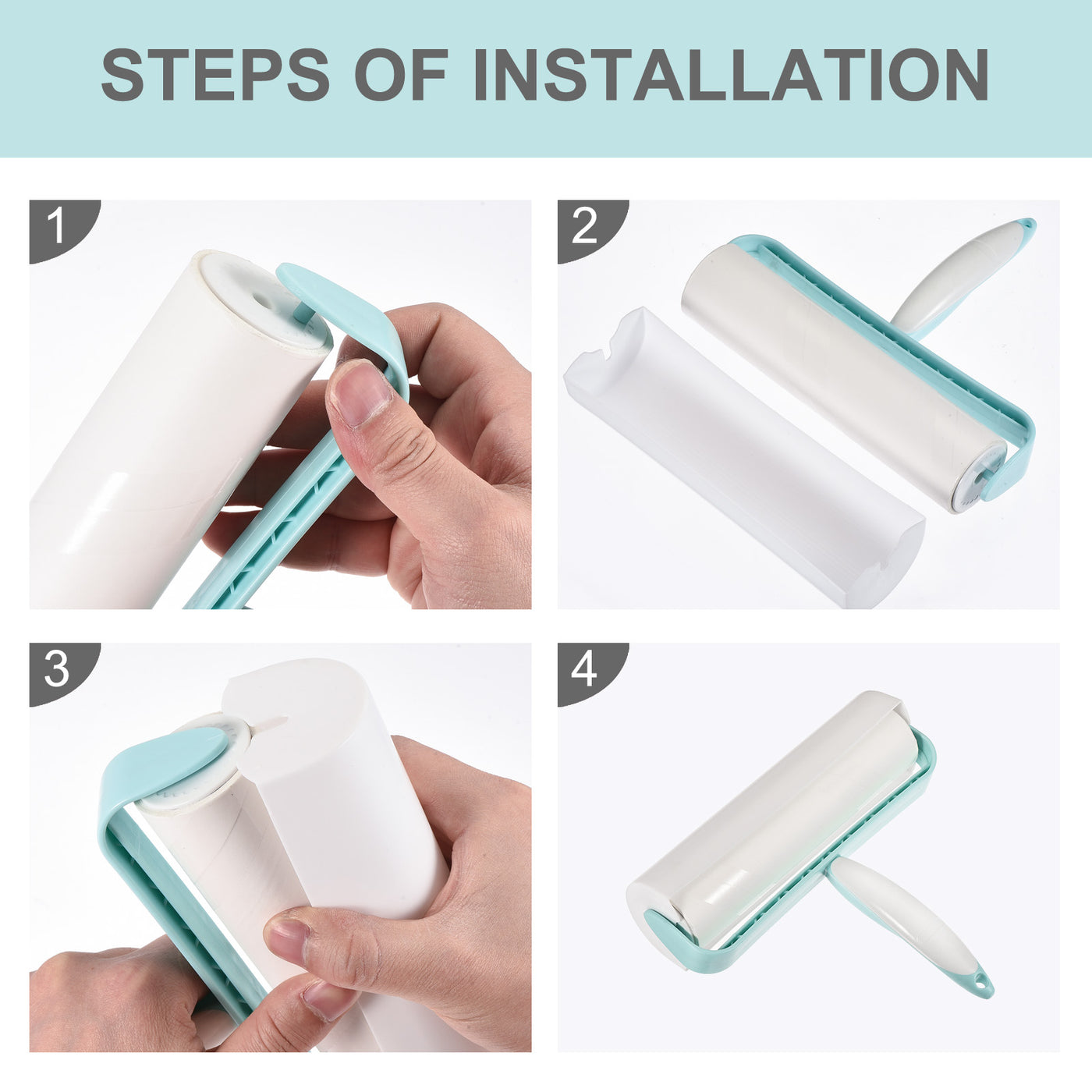 Harfington 190mm Sticky Lint Roller Manual Dust Hair Remover Blue