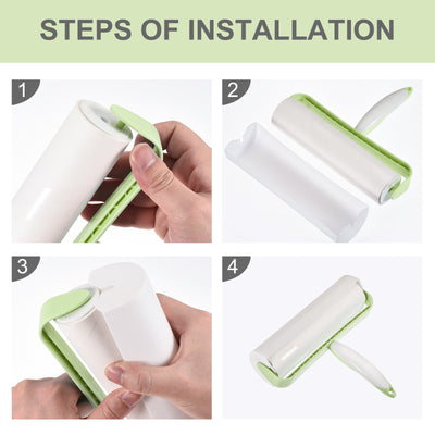 Harfington 190mm Sticky Lint Roller Manual Dust Hair Remover Green