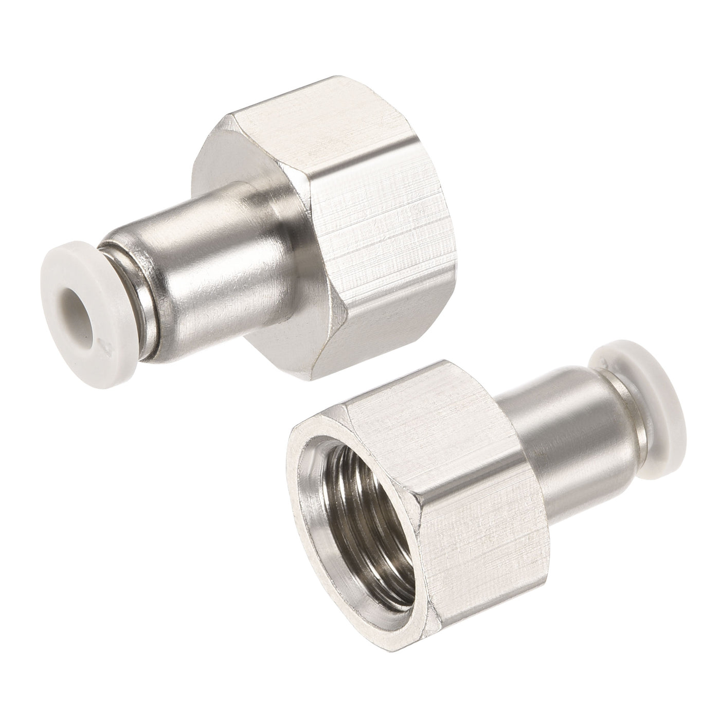 Harfington Push to Connect Fittings Female Thread Fit Tube Nickel-plated Copper Straight Fitting