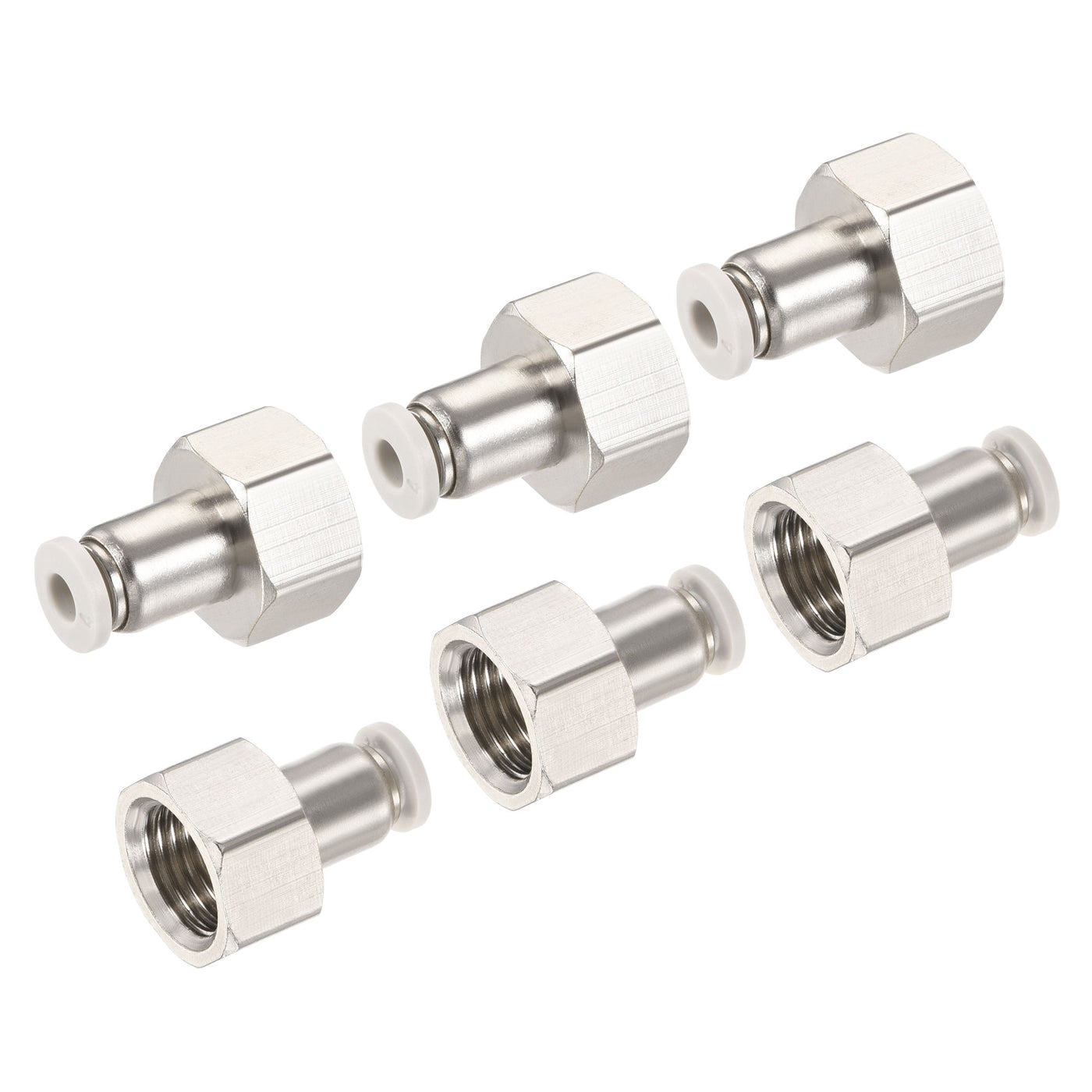 Harfington Push to Connect Fittings Female Thread Fit Tube Nickel-plated Copper Straight Fitting