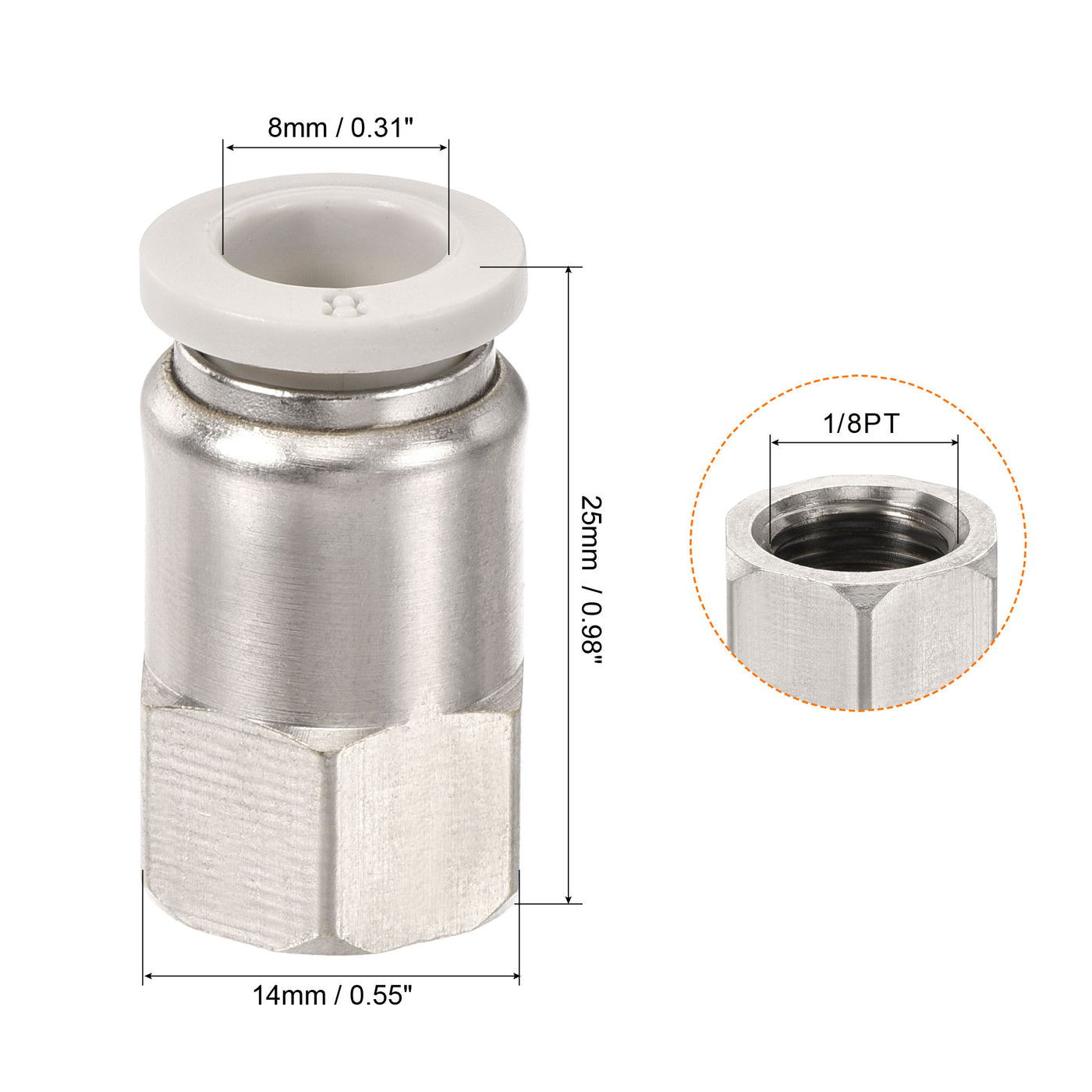 Harfington Push to Connect Fittings Fit Tube Straight Union Fittings