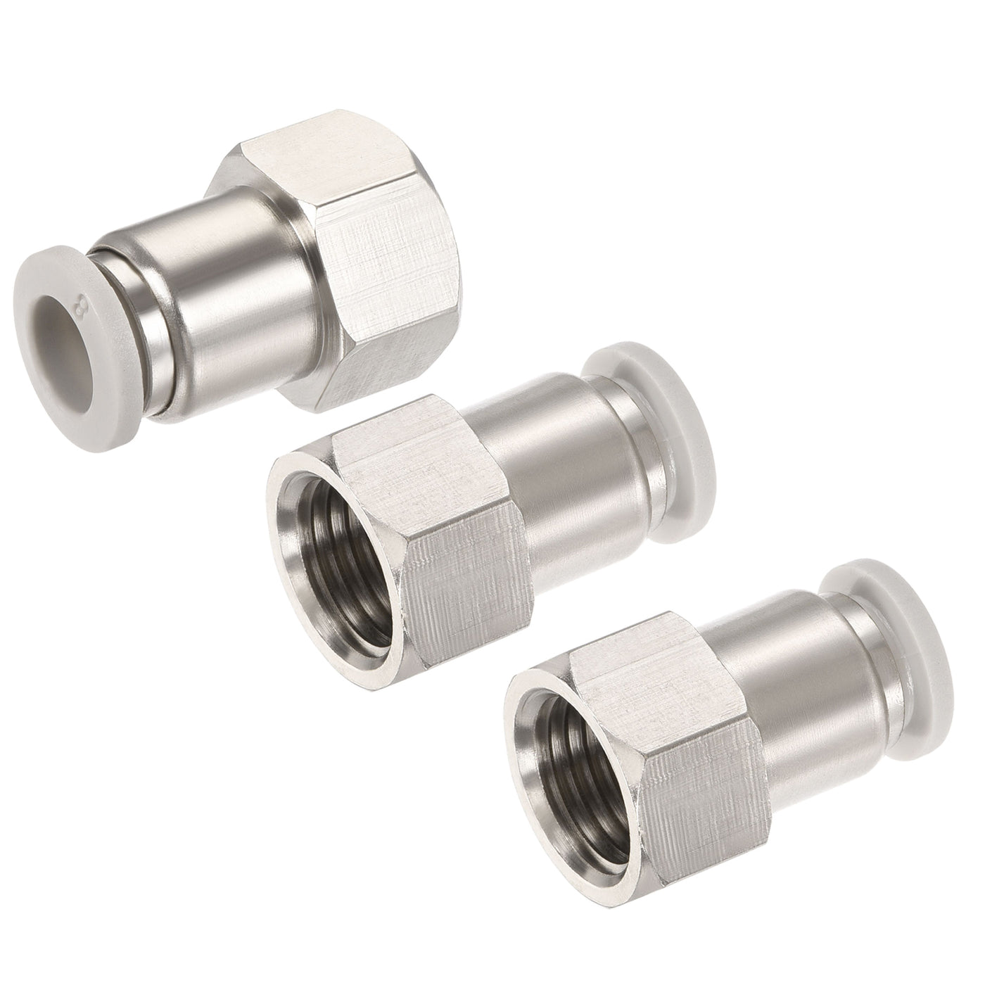 Harfington Push to Connect Fittings Female Thread Fit Tube Nickel-plated Copper Straight Fitting