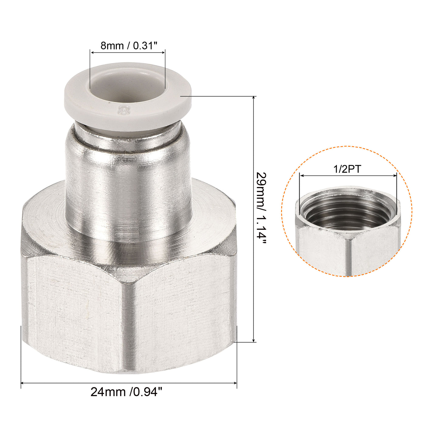 Harfington Push to Connect Fittings Fit Tube Straight Union Fittings