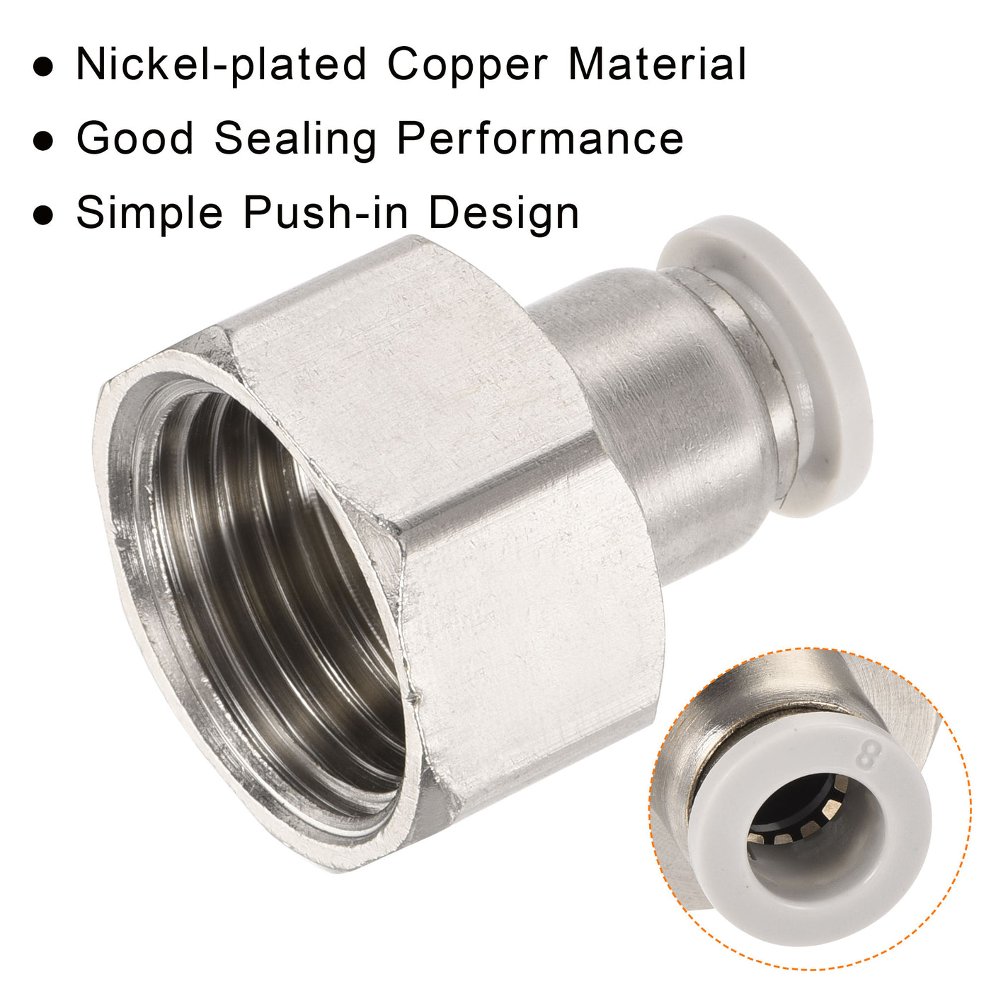 Harfington Push to Connect Fittings Fit Tube Straight Union Fittings