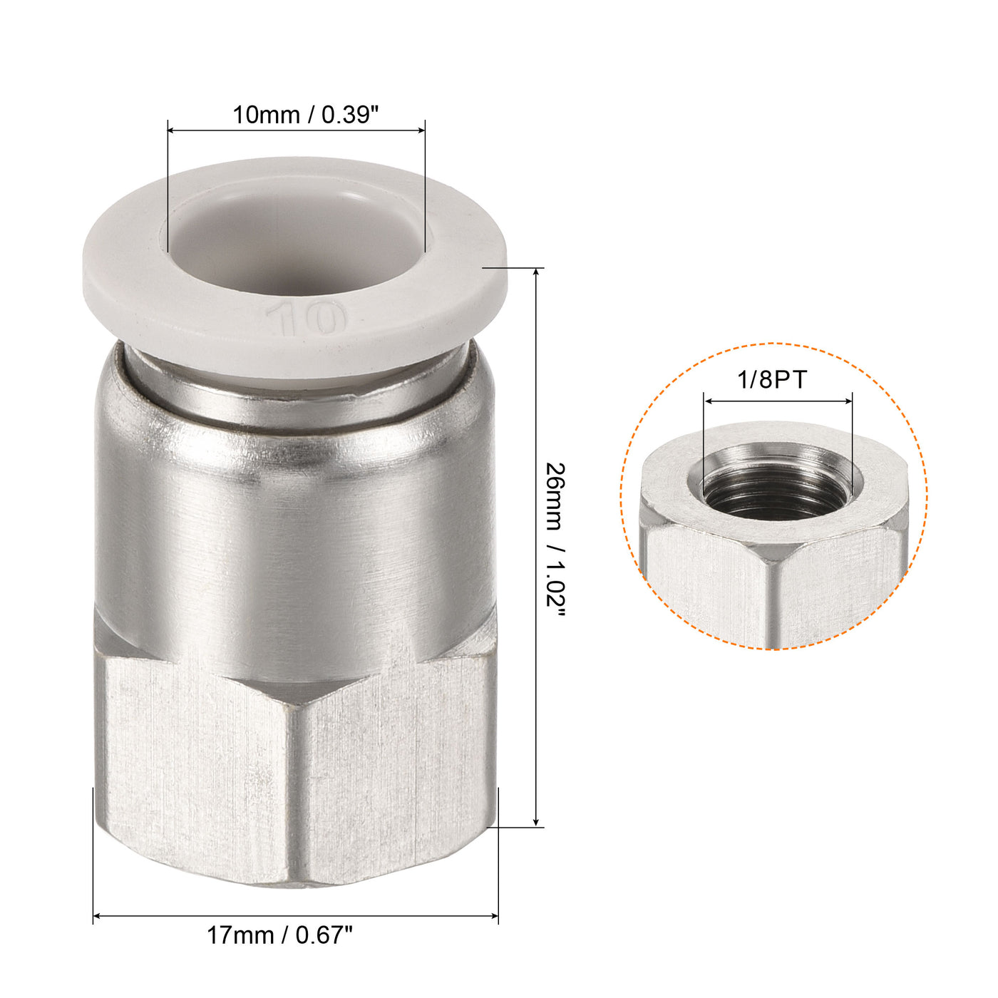 Harfington Push to Connect Fittings Female Thread Fit Tube Straight Union Fittings
