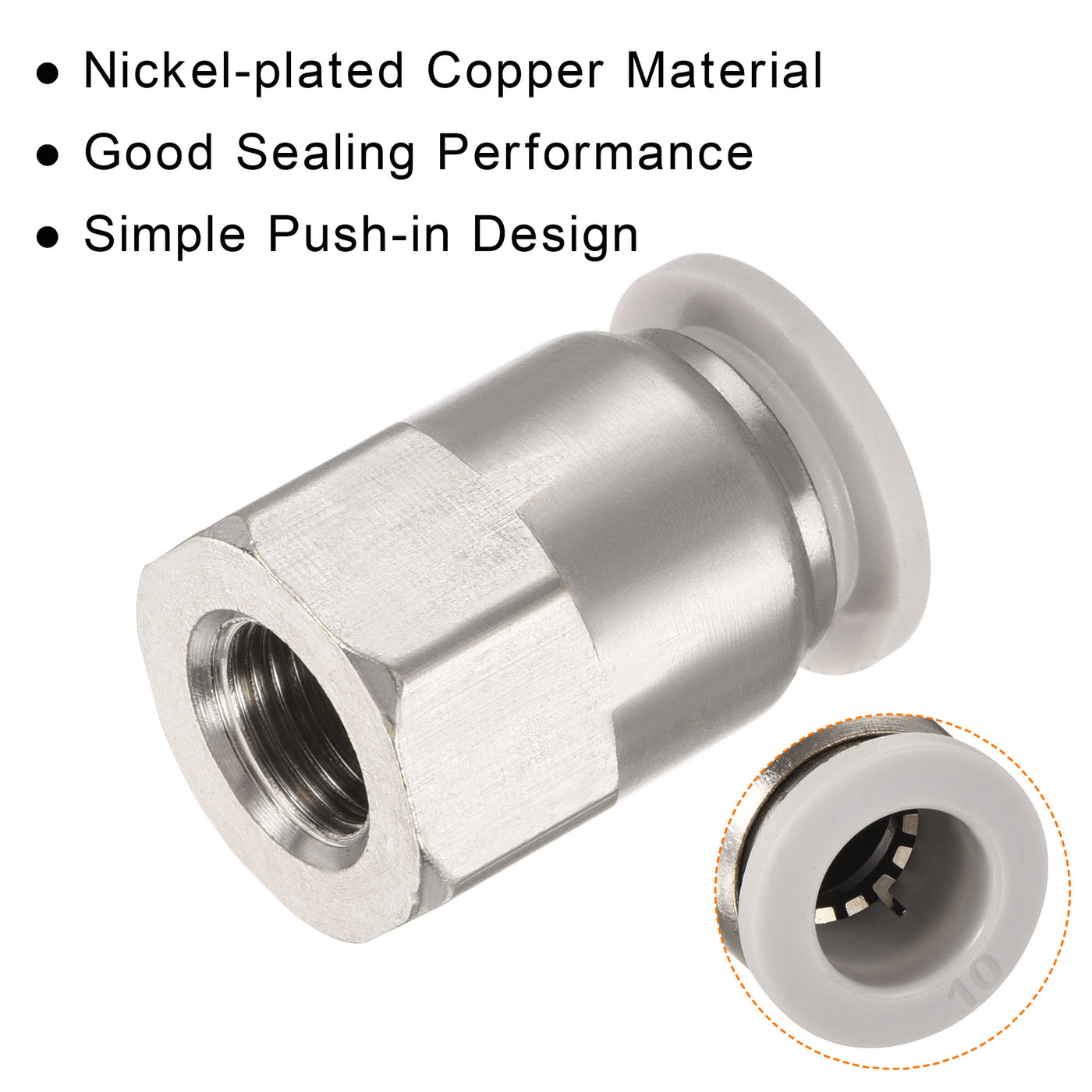 Harfington Push to Connect Fittings Female Thread Fit Tube Straight Union Fittings