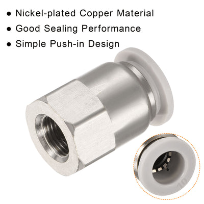 Harfington Push to Connect Fittings Female Thread Fit Tube Straight Union Fittings