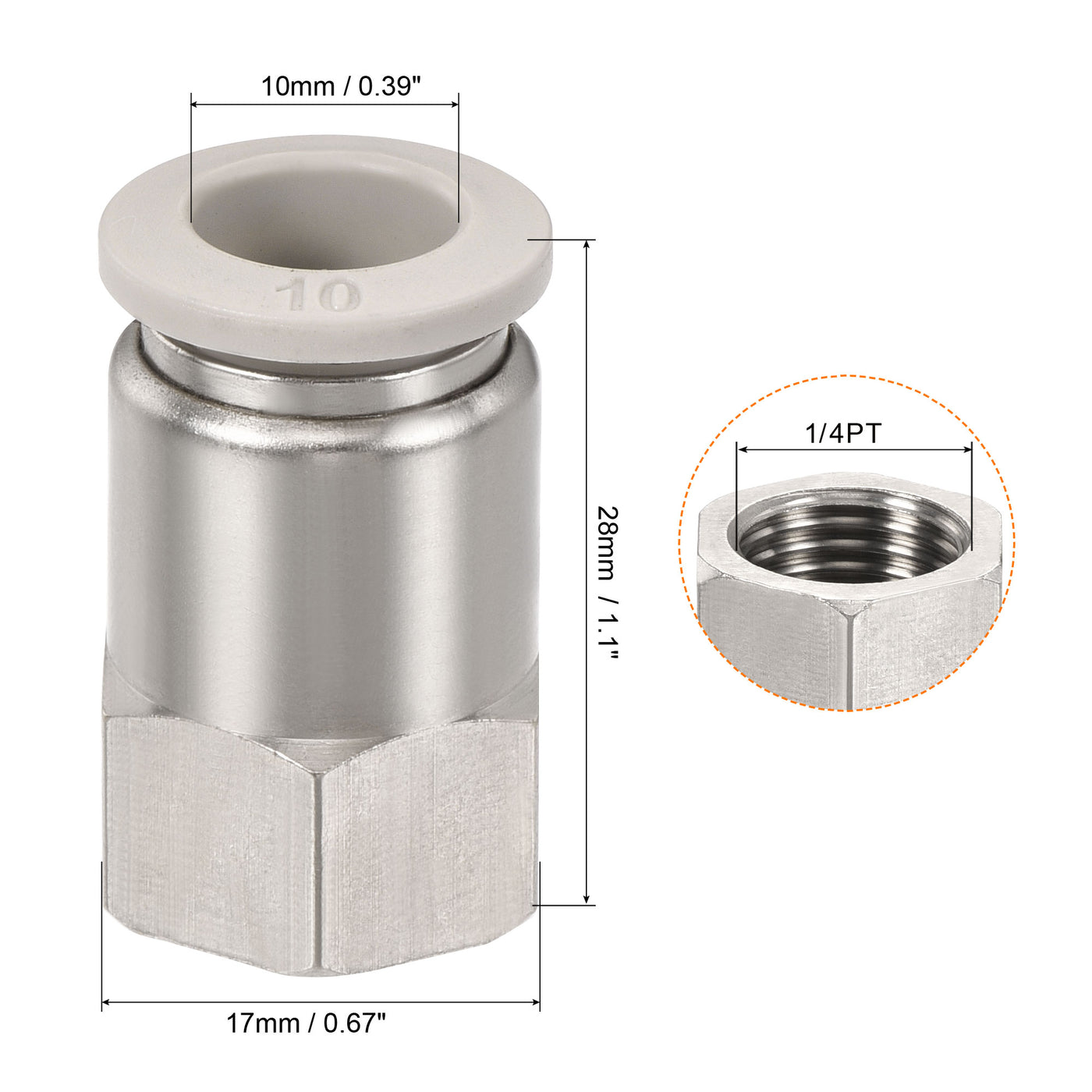 Harfington Push to Connect Fittings Female Thread Fit Tube Straight Union Fittings