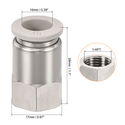 Harfington Push to Connect Fittings Female Thread Fit Tube Straight Union Fittings