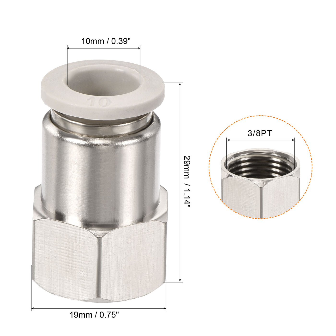 Harfington Push to Connect Fittings Female Thread Fit Tube Straight Union Fittings