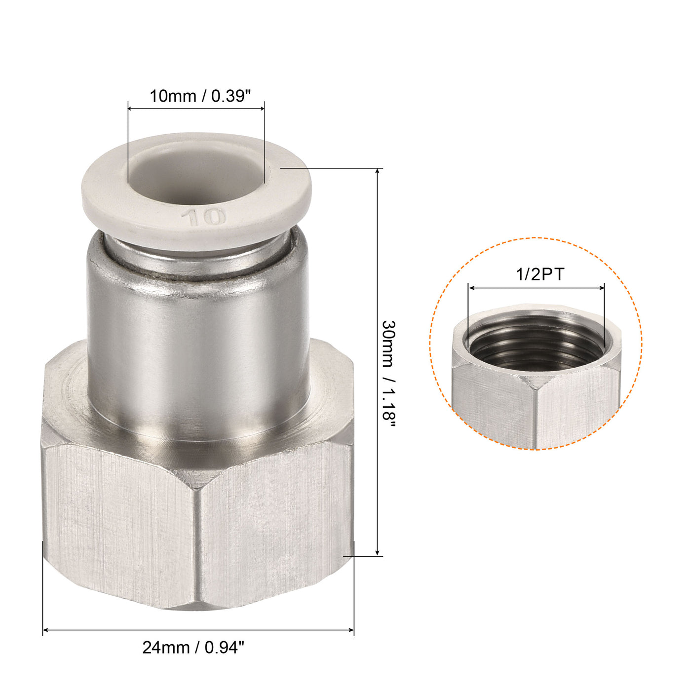 Harfington Push to Connect Fittings Female Thread Fit Tube Straight Union Fittings