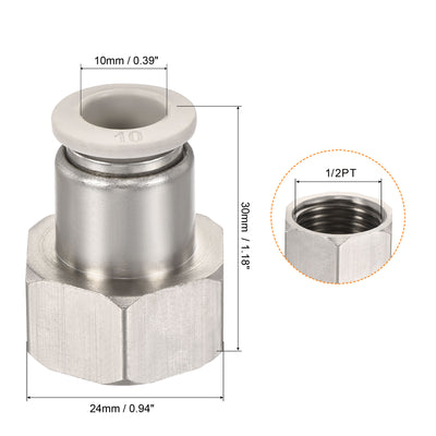 Harfington Push to Connect Fittings Female Thread Fit Tube Straight Union Fittings