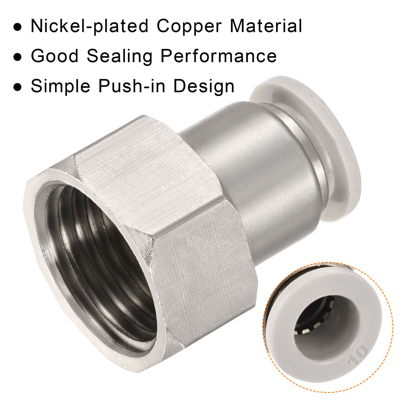 Harfington Push to Connect Fittings Female Thread Fit Tube Straight Union Fittings