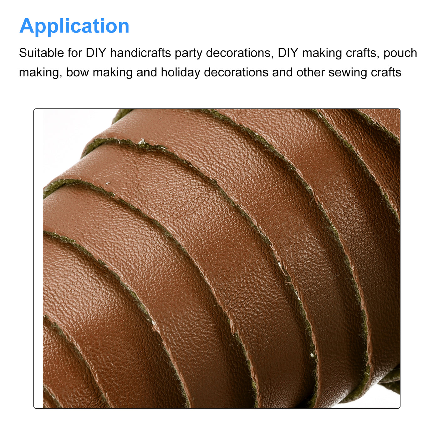 Harfington Faux Leather Strip, Leather Strap Double-Sided for DIY Craft, Belt, Bag