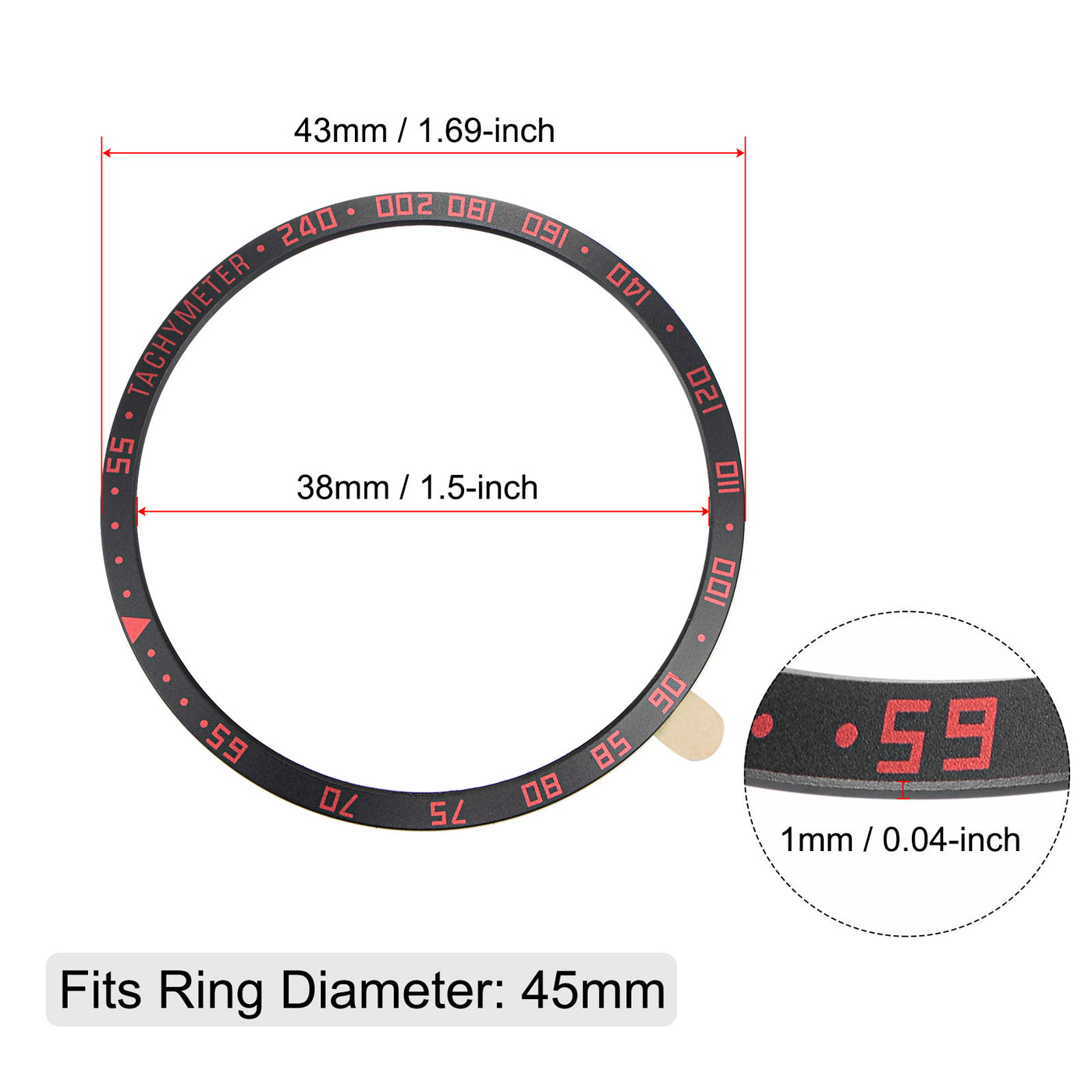 uxcell Watch Bezel Ring Adhesive Cover Style B Anti-Scratch Protectors