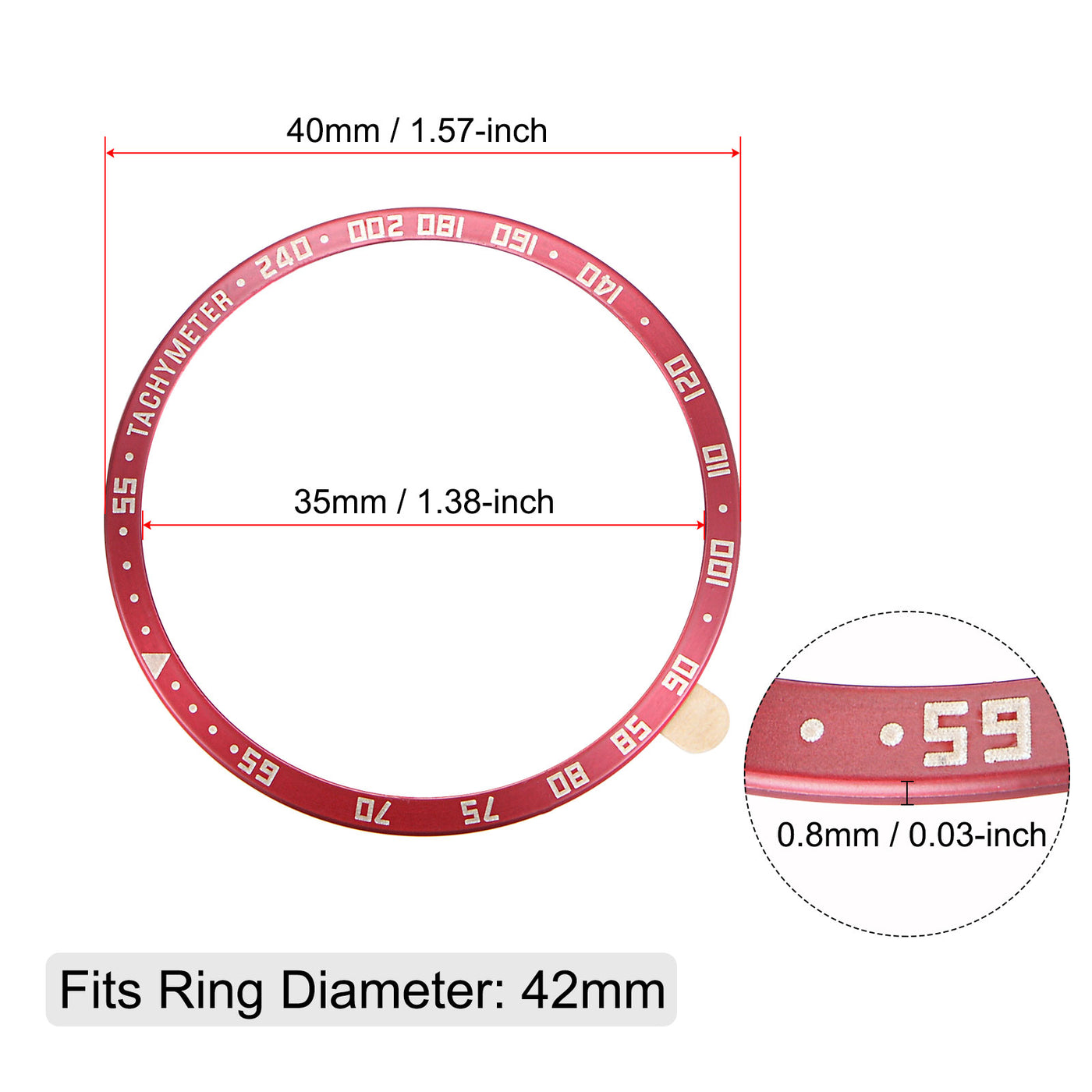 uxcell Uxcell Watch Bezel Ring, Adhesive Cover Style, B Anti-Scratch Protector
