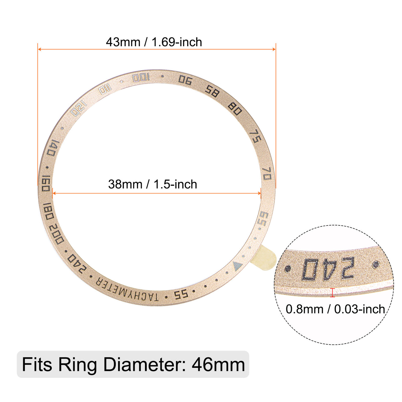 uxcell Uxcell Watch Bezel Ring, Adhesive Cover Style, B Anti-Scratch Protector