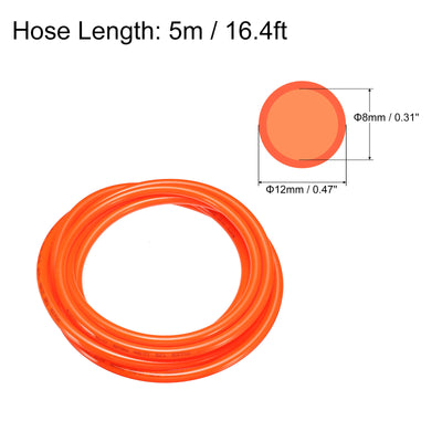 Harfington Pneumatic PU Air Hose Pipes Kit, Tube Connector with Push to Connect Fitting