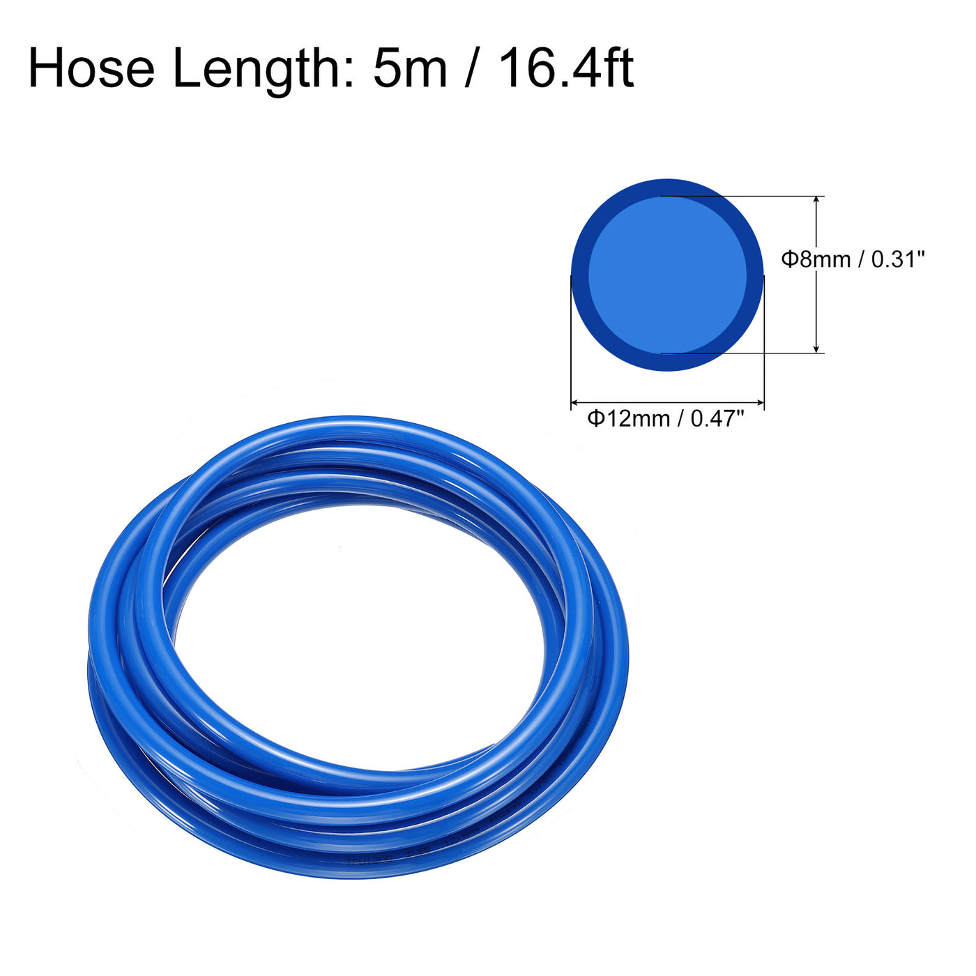 Harfington Pneumatic PU Air Hose Pipe Kits, Tube Connector with Push to Connect Fitting