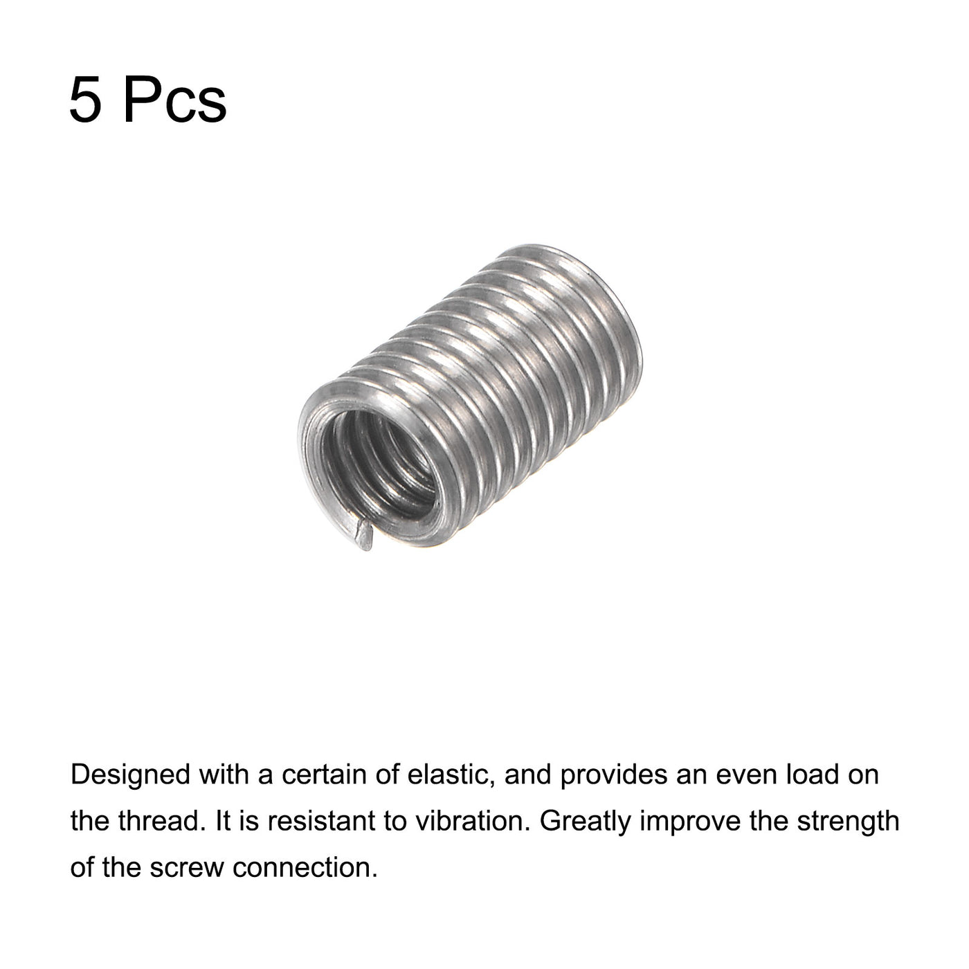 uxcell Uxcell Wire Thread Inserts 4-40 UNC 3.0D 304 Stainless Steel Helical Type Coiled Wire Screw Repair Threaded Sleeve Steel Sheath 5pcs