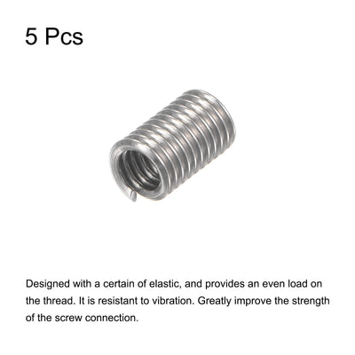 Harfington Uxcell Wire Thread Inserts 4-40 UNC 3.0D 304 Stainless Steel Helical Type Coiled Wire Screw Repair Threaded Sleeve Steel Sheath 5pcs