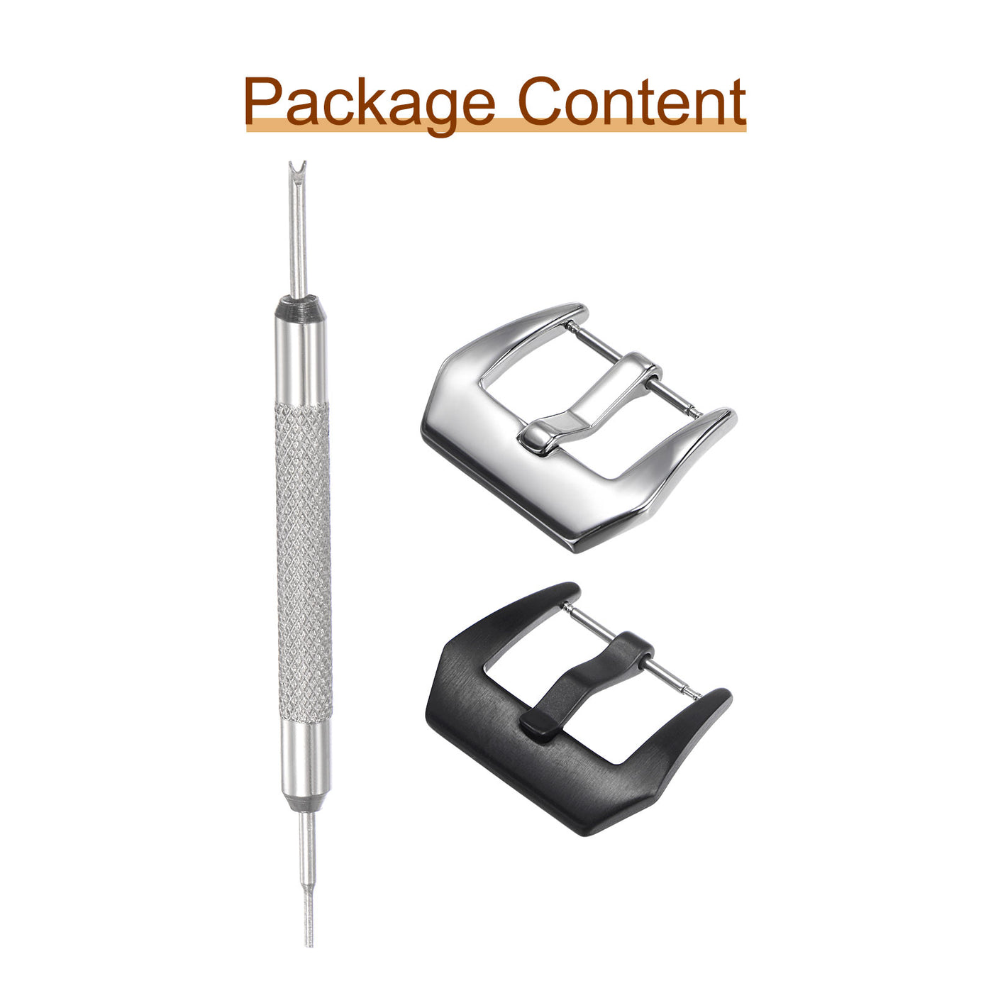 uxcell Watch Strap Clasps, Polished, Frosted PVD Buckle, for Watch Bands with Remover