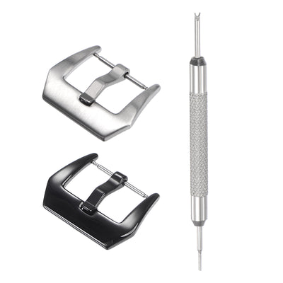 Harfington Watch Strap Clasp, Frosted, Polished PVD Buckle, for Watch Bands with Remover