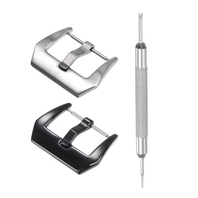 Harfington Watch Strap Clasp, Frosted, Polished PVD Buckle, for Watch Bands with Remover