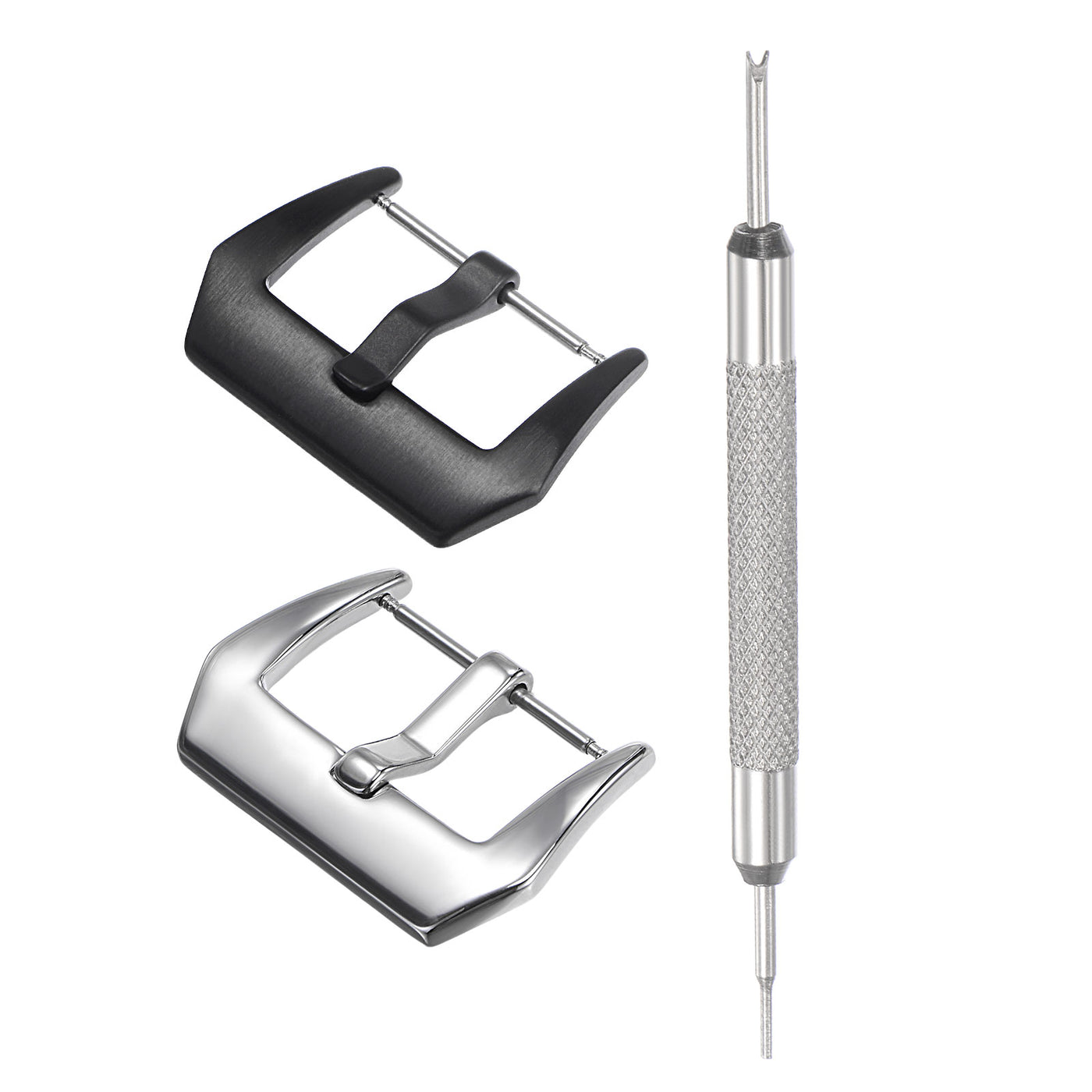 uxcell Watch Strap Clasps, Polished, Frosted PVD Buckle, for Watch Bands with Remover