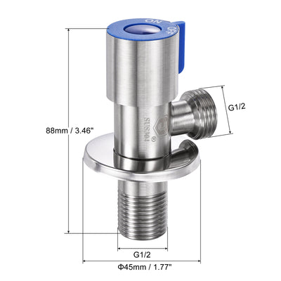 Harfington Household Angle Valve 304 Stainless Steel Water Stop Valve for Toilet Faucet Water Heater