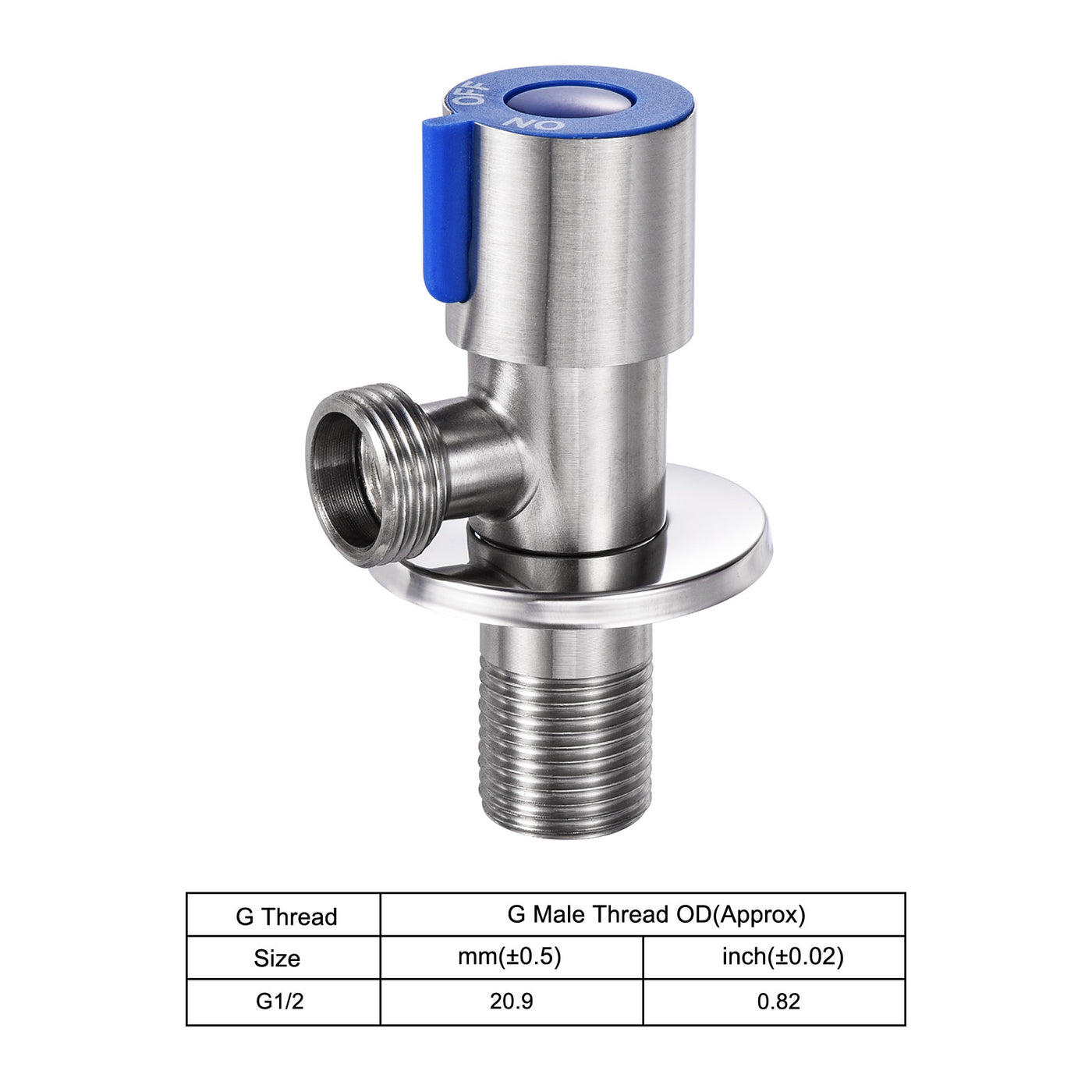 Harfington Household Angle Valve 304 Stainless Steel Water Stop Valve for Toilet Faucet Water Heater