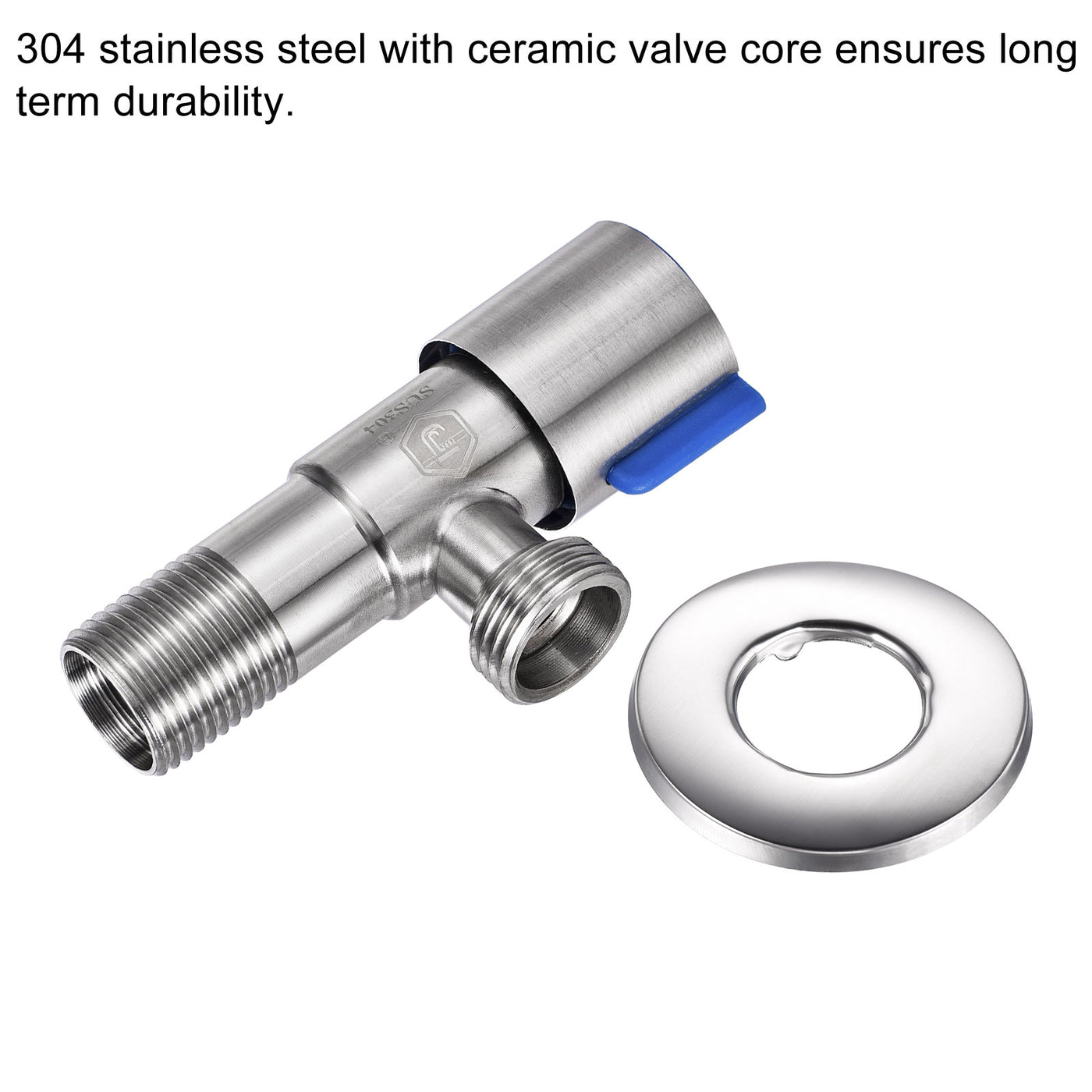 Harfington Household Angle Valve 304 Stainless Steel Water Stop Valve for Toilet Faucet Water Heater