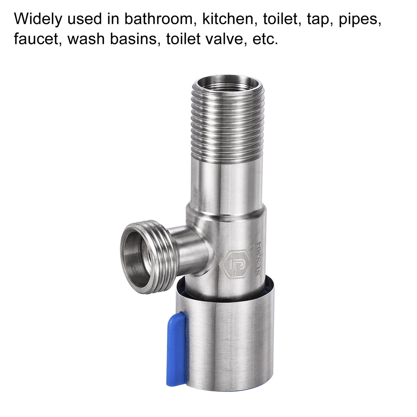 Harfington Household Angle Valve 304 Stainless Steel Water Stop Valve for Toilet Faucet Water Heater