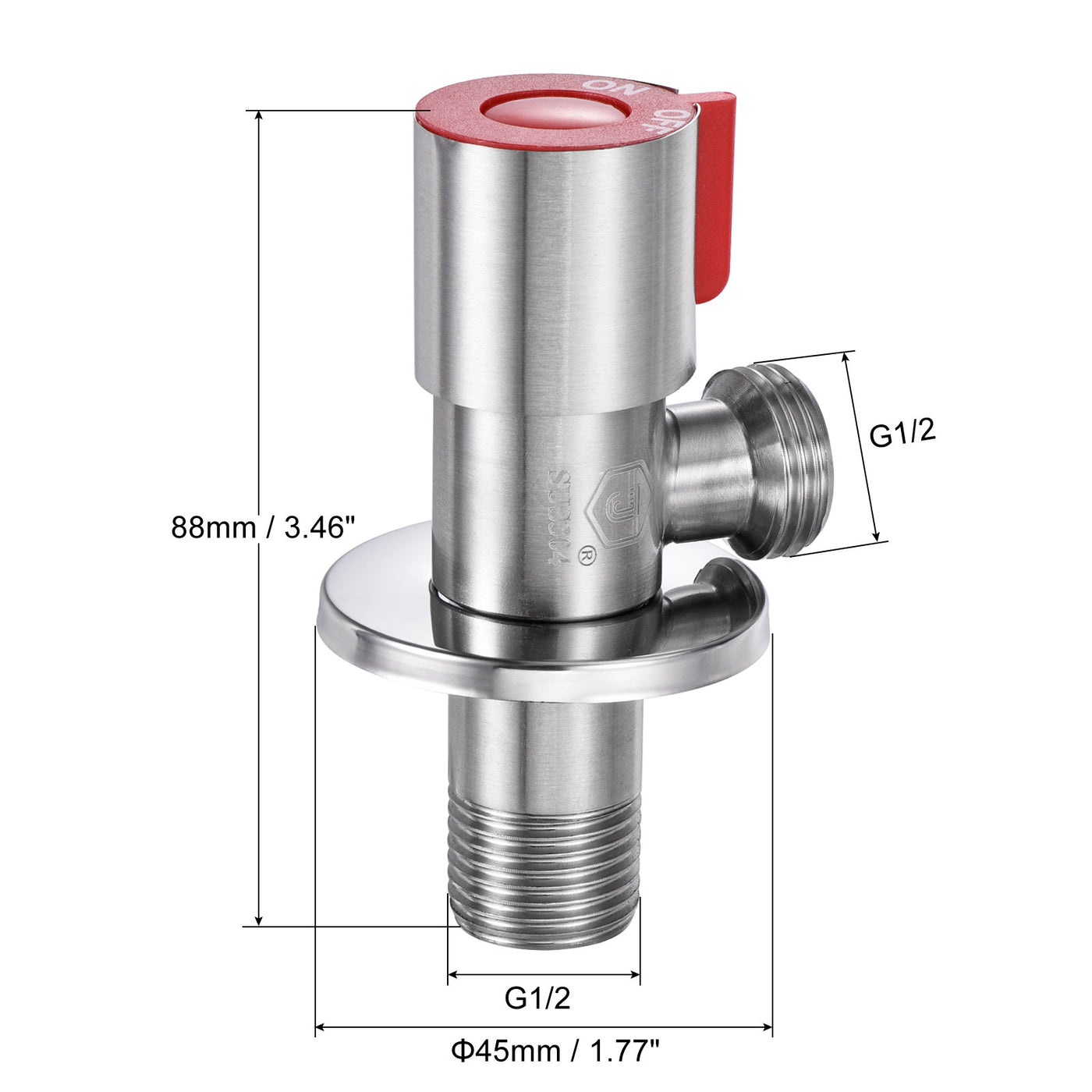Harfington Household Angle Valve 304 Stainless Steel Water Stop Valve for Toilet Faucet Water Heater