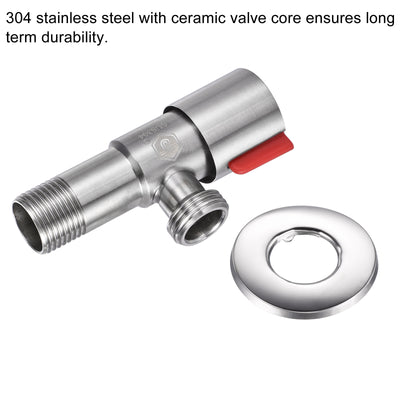 Harfington Household Angle Valve 304 Stainless Steel Water Stop Valve for Toilet Faucet Water Heater