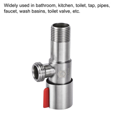 Harfington Household Angle Valve 304 Stainless Steel Water Stop Valve for Toilet Faucet Water Heater