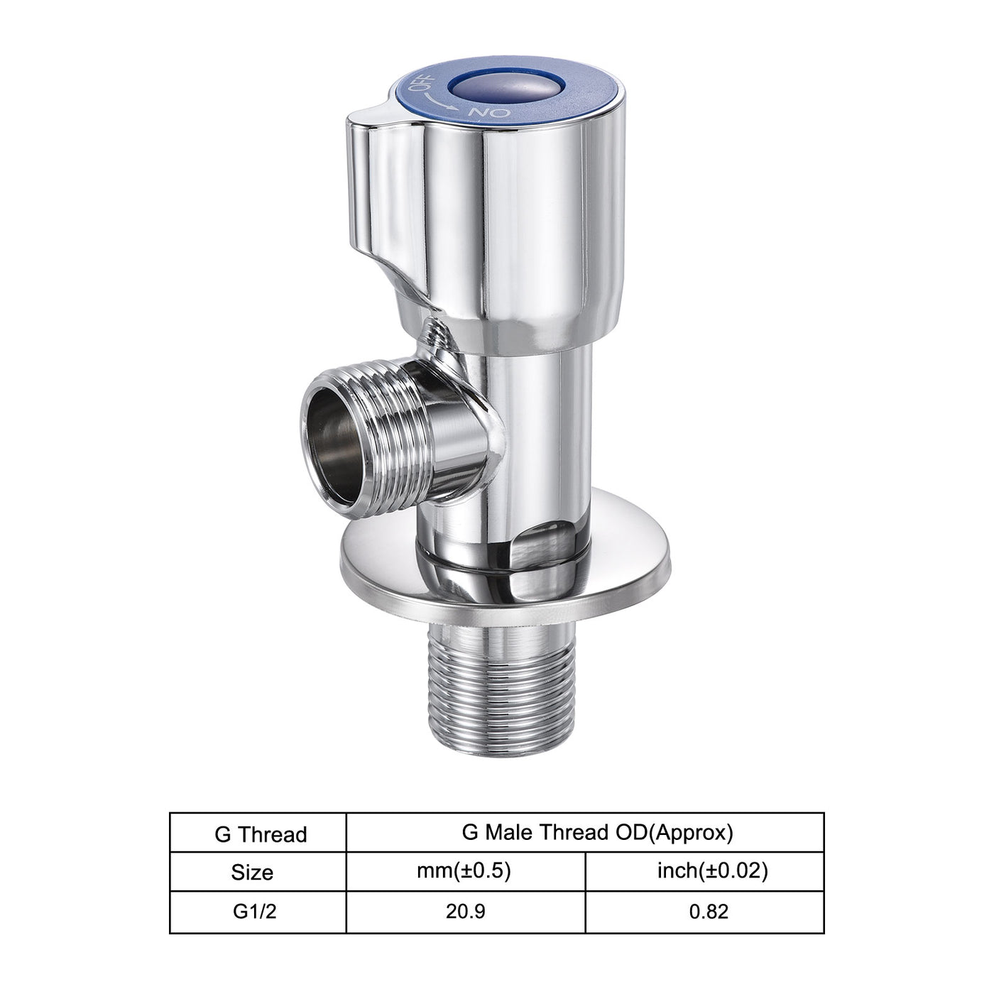 Harfington Household Angle Valve Rotary Nickel Plated Brass Water Stop Valve for Toilet Faucet Water Heater