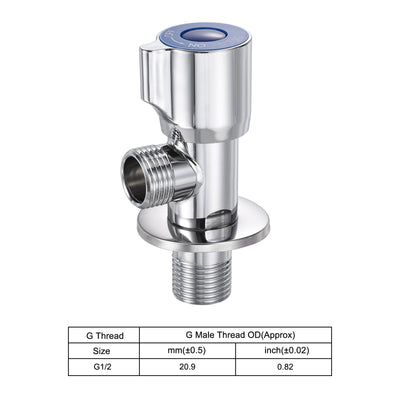 Harfington Household Angle Valve Rotary Nickel Plated Brass Water Stop Valve for Toilet Faucet Water Heater