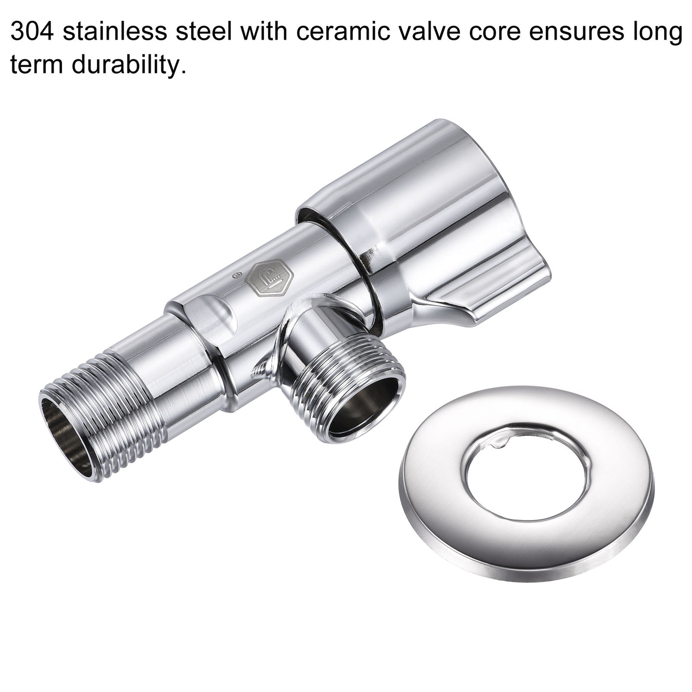 Harfington Household Angle Valve Rotary Nickel Plated Brass Water Stop Valve for Toilet Faucet Water Heater