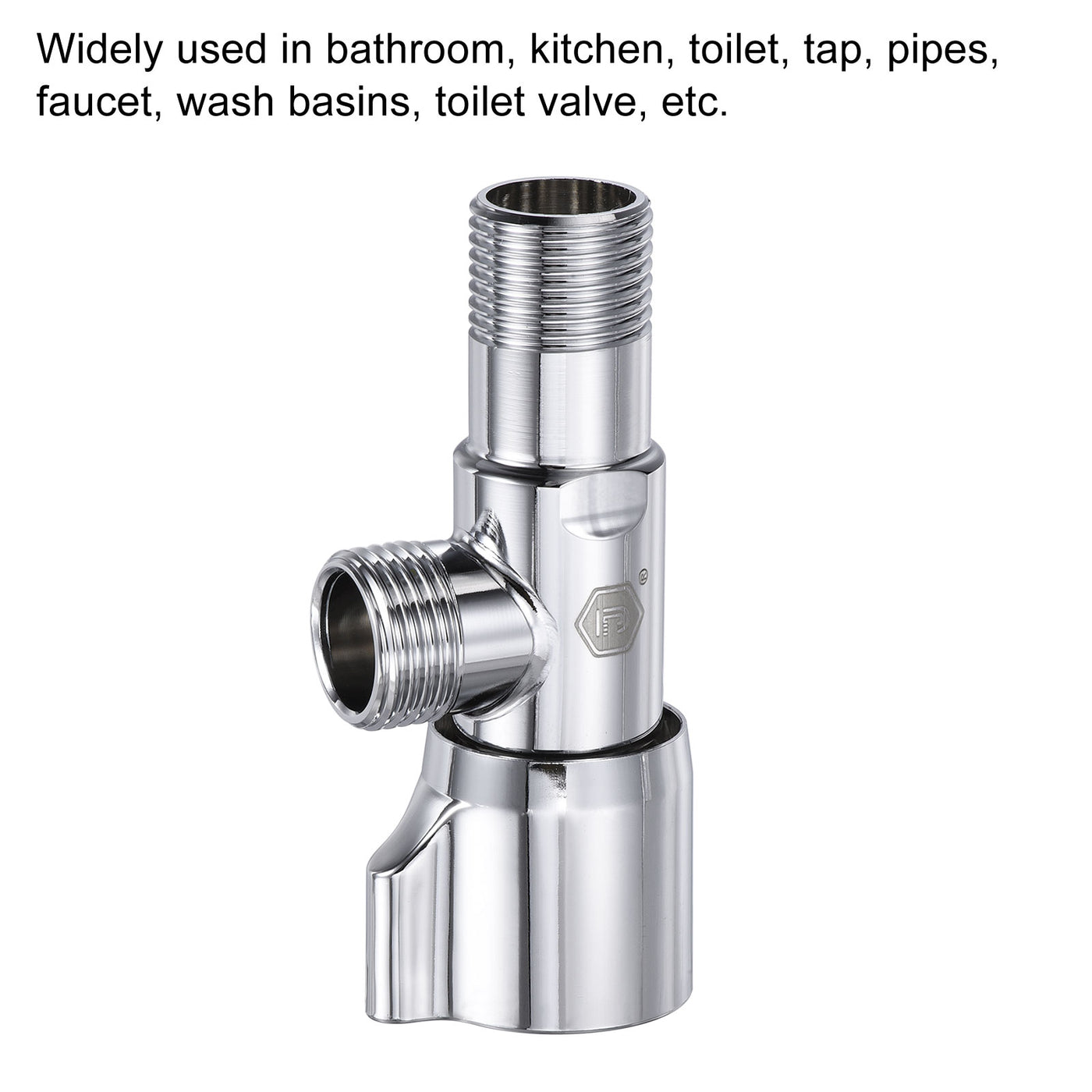 Harfington Household Angle Valve Rotary Nickel Plated Brass Water Stop Valve for Toilet Faucet Water Heater