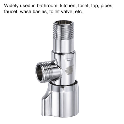 Harfington Household Angle Valve Rotary Nickel Plated Brass Water Stop Valve for Toilet Faucet Water Heater