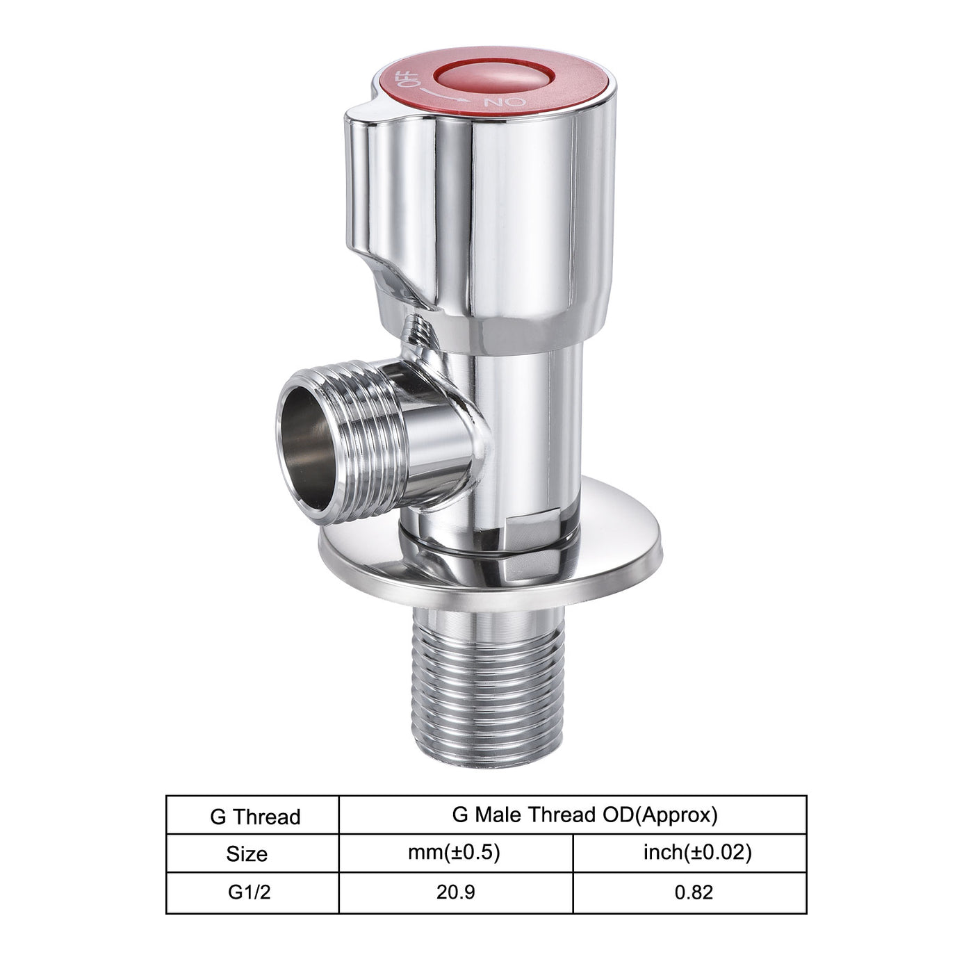 Harfington Household Angle Valve Rotary Nickel Plated Brass Water Stop Valve for Toilet Faucet Water Heater