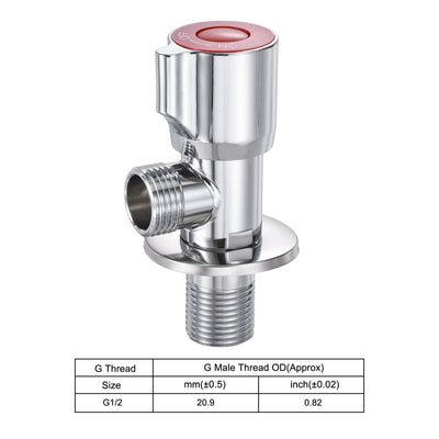 Harfington Household Angle Valve Rotary Nickel Plated Brass Water Stop Valve for Toilet Faucet Water Heater