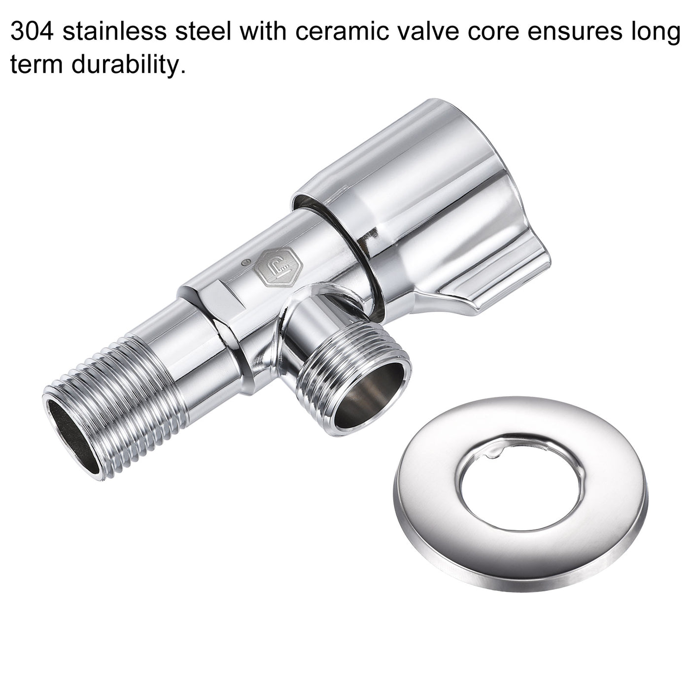 Harfington Household Angle Valve Rotary Nickel Plated Brass Water Stop Valve for Toilet Faucet Water Heater