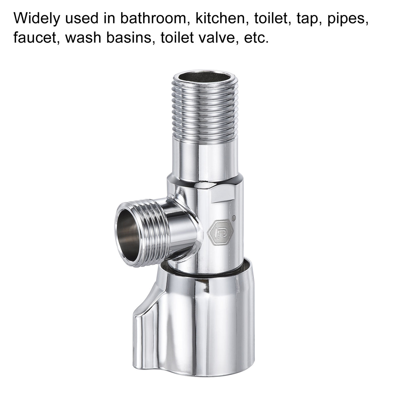 Harfington Household Angle Valve Rotary Nickel Plated Brass Water Stop Valve for Toilet Faucet Water Heater