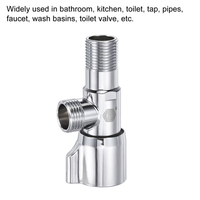 Harfington Household Angle Valve Rotary Nickel Plated Brass Water Stop Valve for Toilet Faucet Water Heater