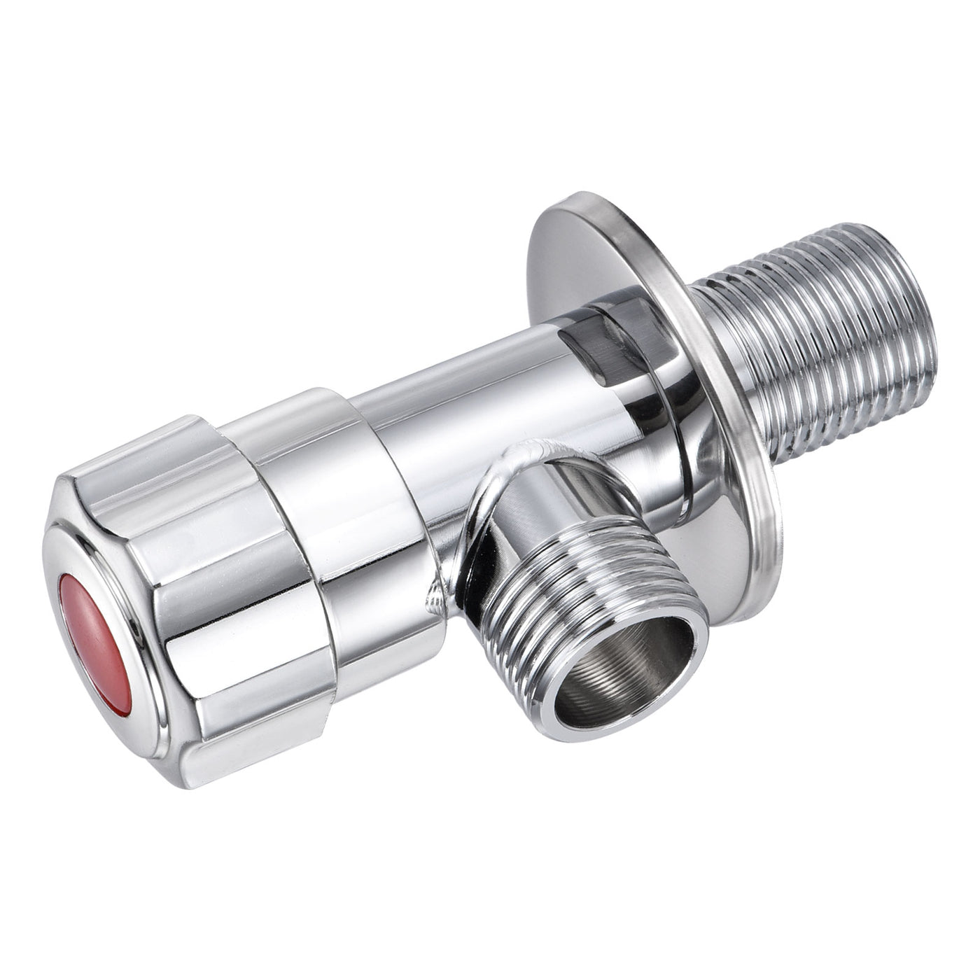Harfington Household Angle Valve Rotary Nickel Plated Brass Water Stop Valve with Plum Handle